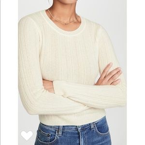 Reformation cropped cashmere crew neck sweater